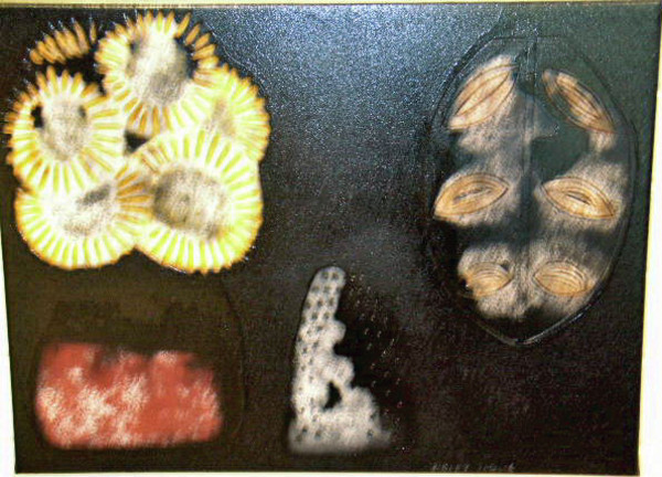 Still Life with Sunflowers,Iron & Kwele Mask