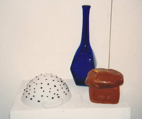 Still Life with Blue Bottle, Bread & Colander