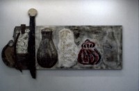 Still Life with Vases,Pots, Bottles & Found Material