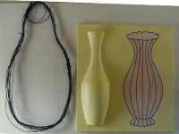 Still Life with Yellow & Pink Vases & Wire Vase